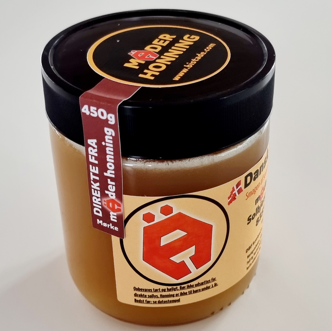 Dansk honning avlet i egen bigård. Mäder Honning 450g Skovhonning fra Mørke