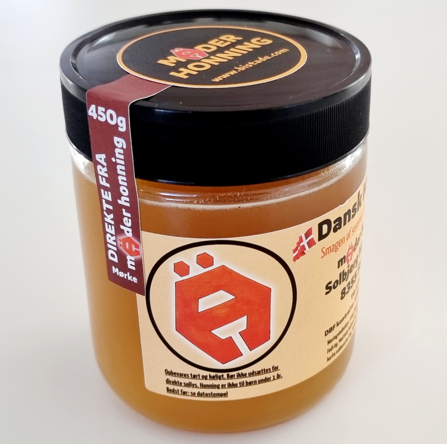 Dansk honning avlet i egen bigård. Mäder Honning - 450g Sommerhonning fra Mørke